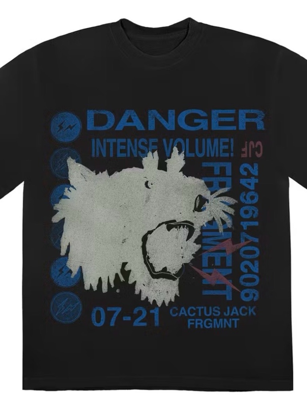 Cactus Jack by Travis Scott Black Graphic 'Danger Intense Volume' Tee